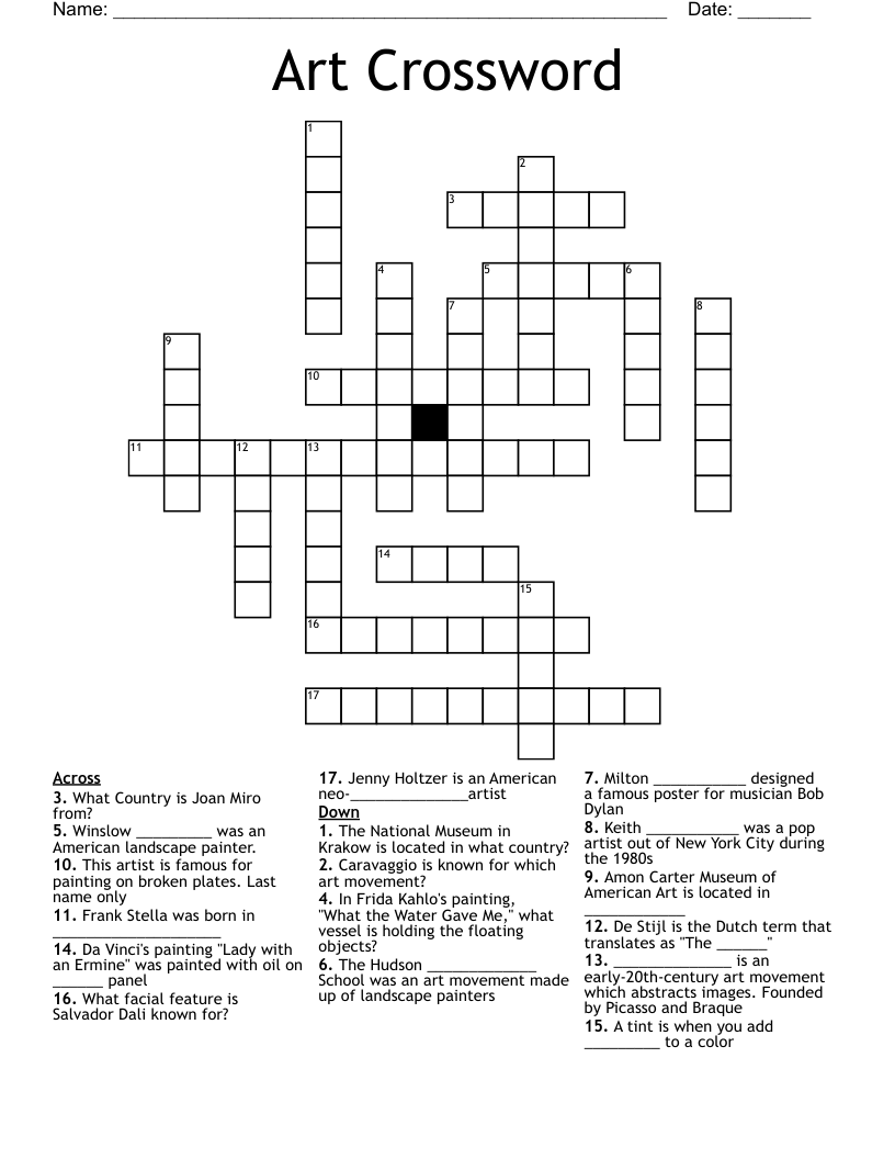 Art Crossword 