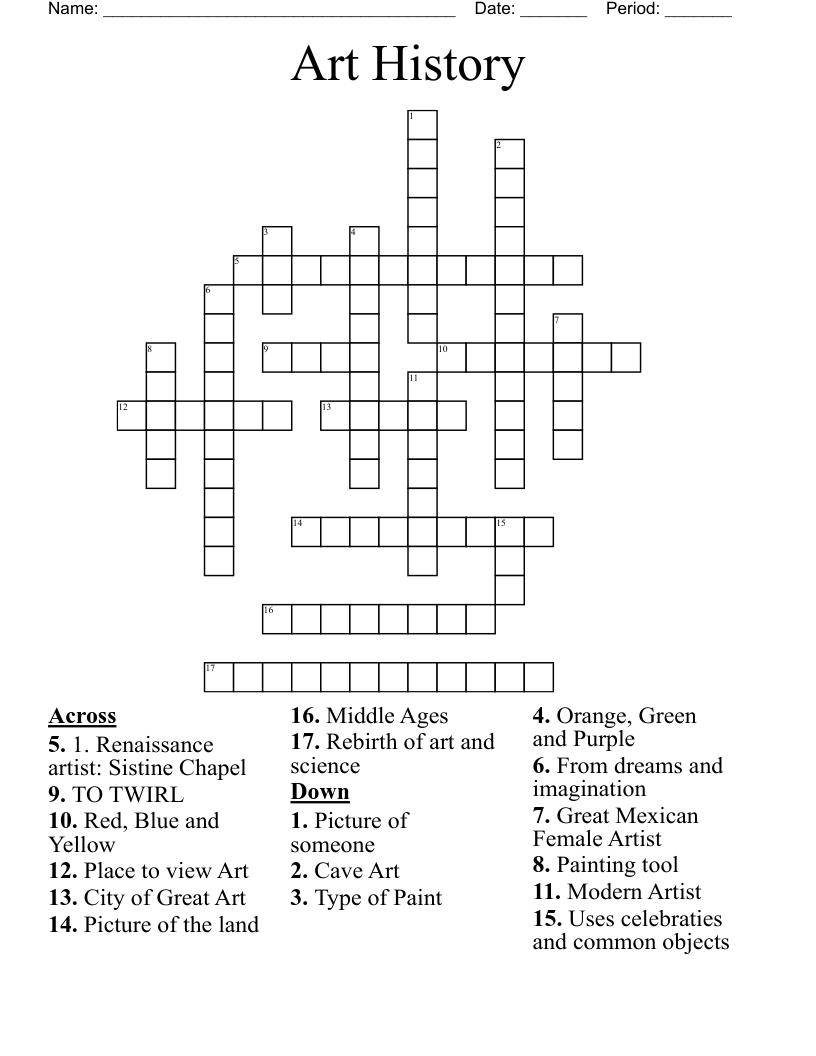 Art History Crossword