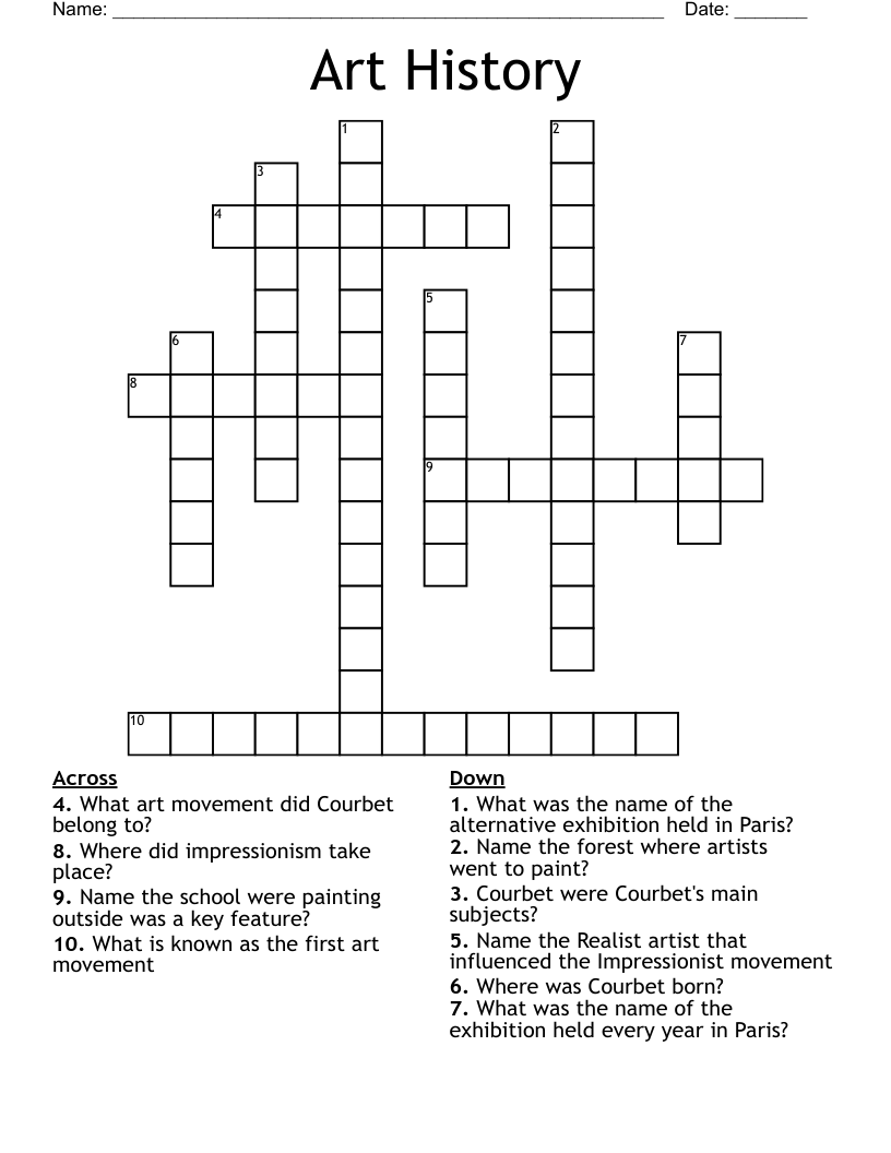 Art History Crossword