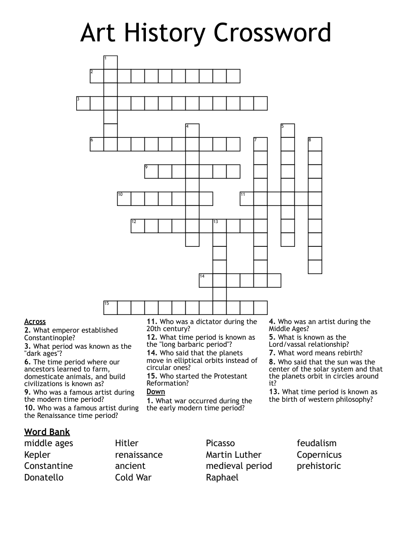 Art History Crossword