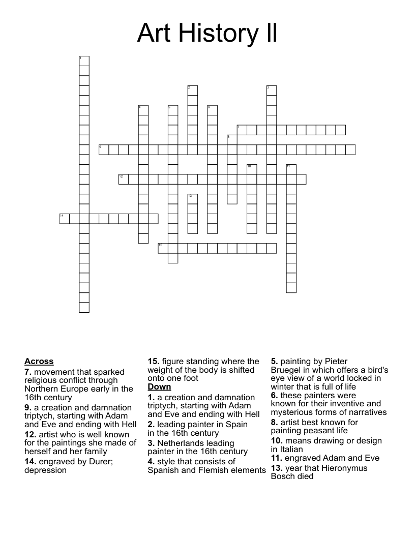 Art History ll Crossword