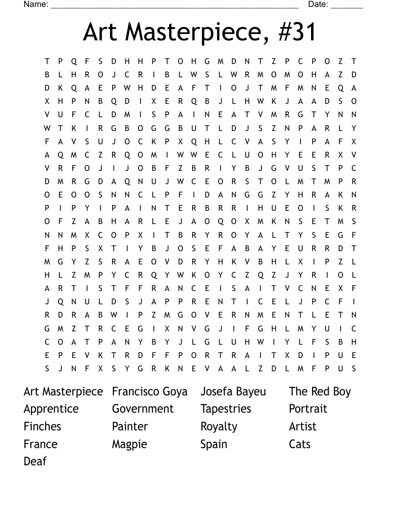 Art Masterpiece, #31 Word Search