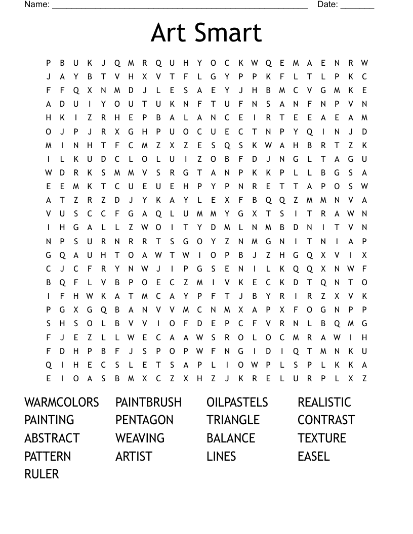 Art Smart Word Search