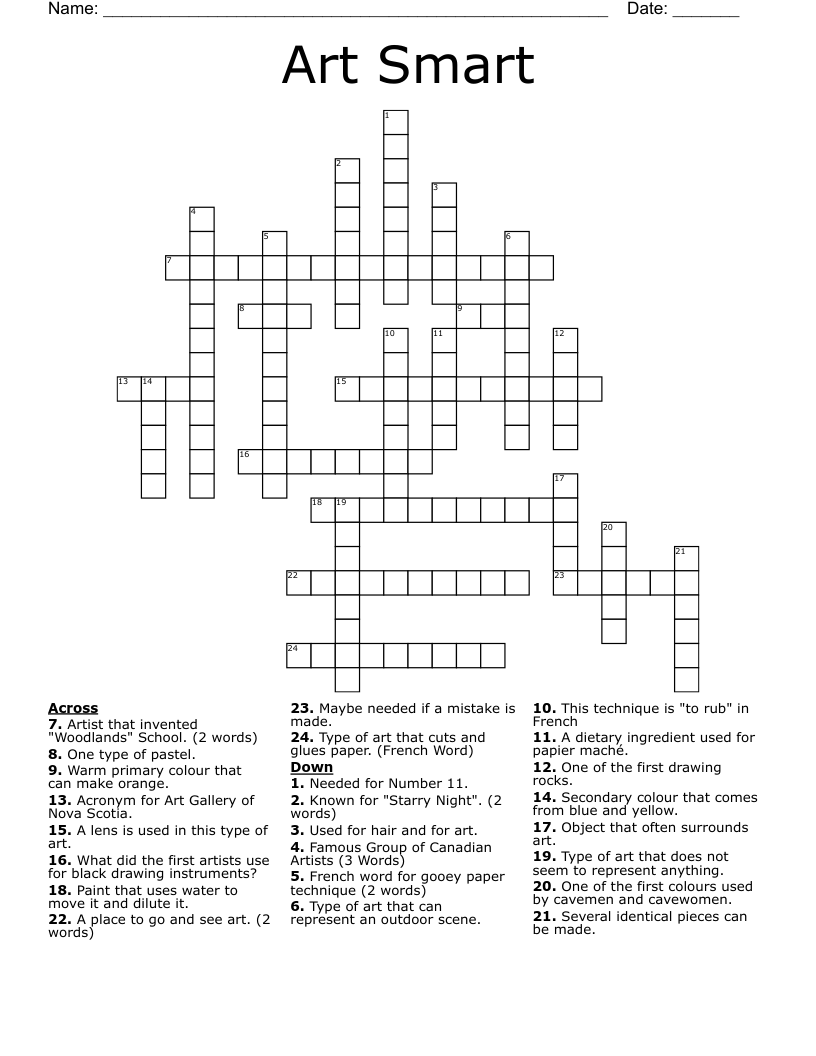 Art Smart Crossword