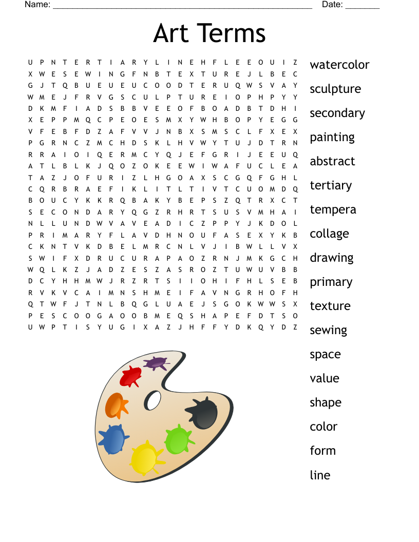 Art Terms Word Search