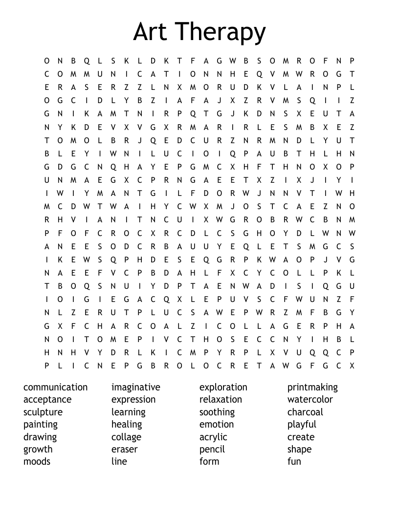 Art Therapy Word Search