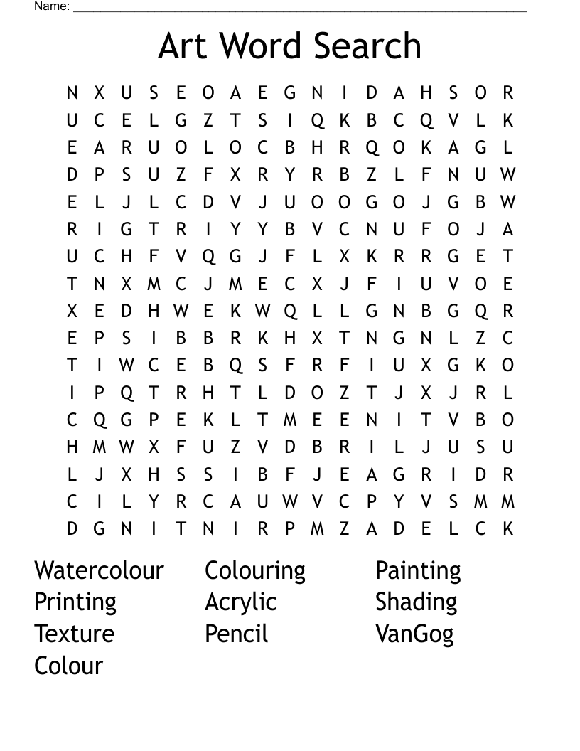 Art Word Search