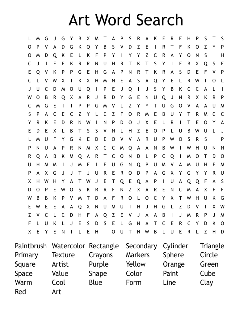 Art Word Search