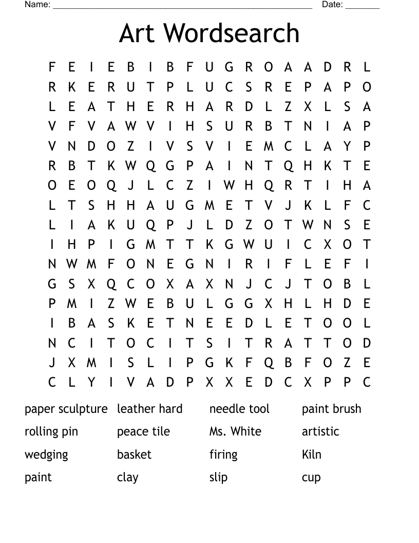 Art Wordsearch 