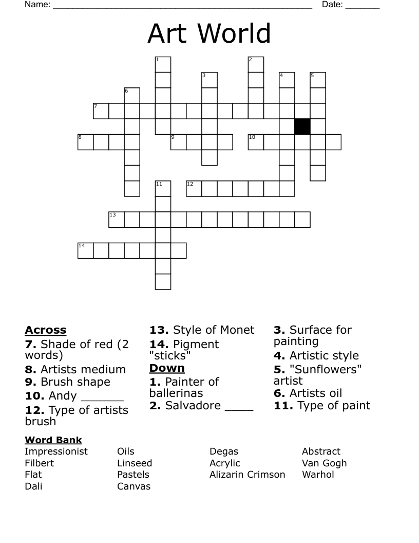 Art World Crossword