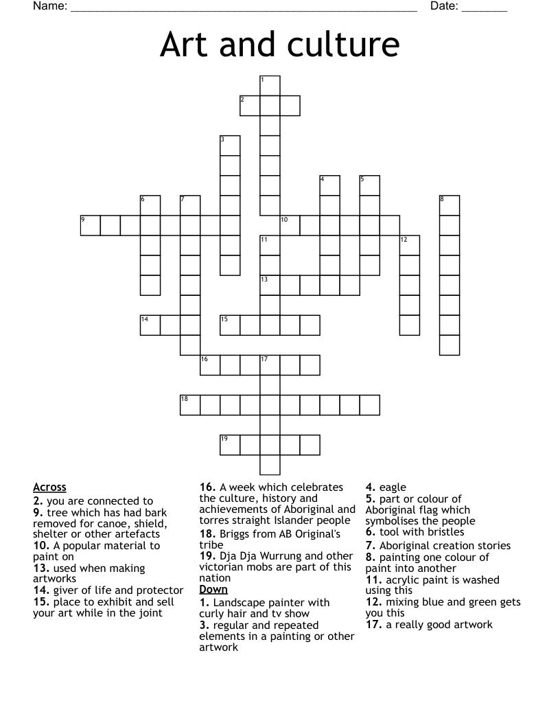Art and culture Crossword