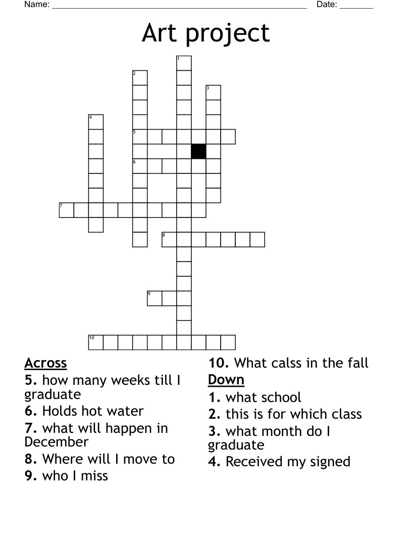 Art project Crossword