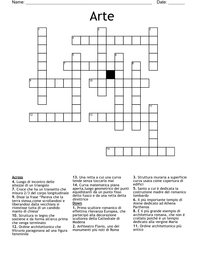 Arte Crossword