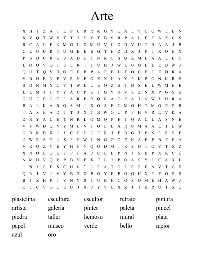 Arte Word Search