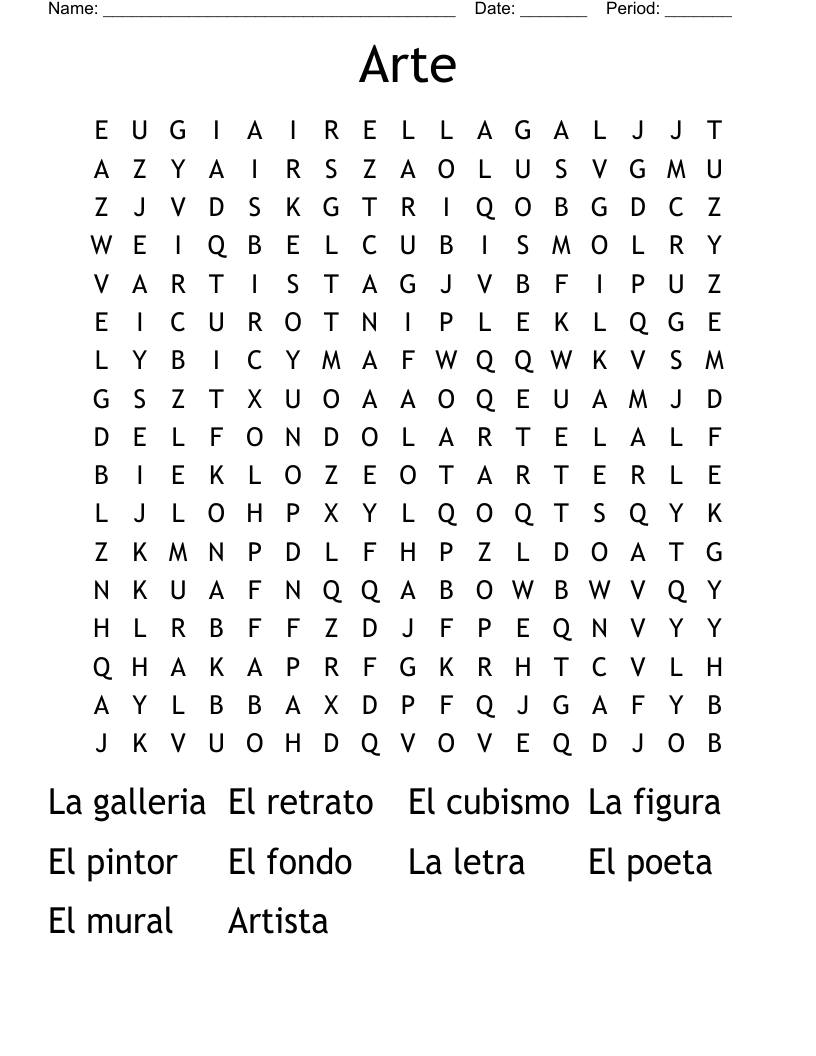 Arte  Word Search