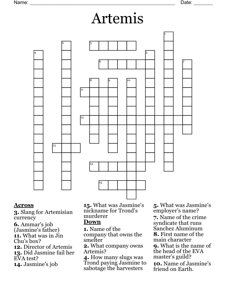 Artemis Crossword