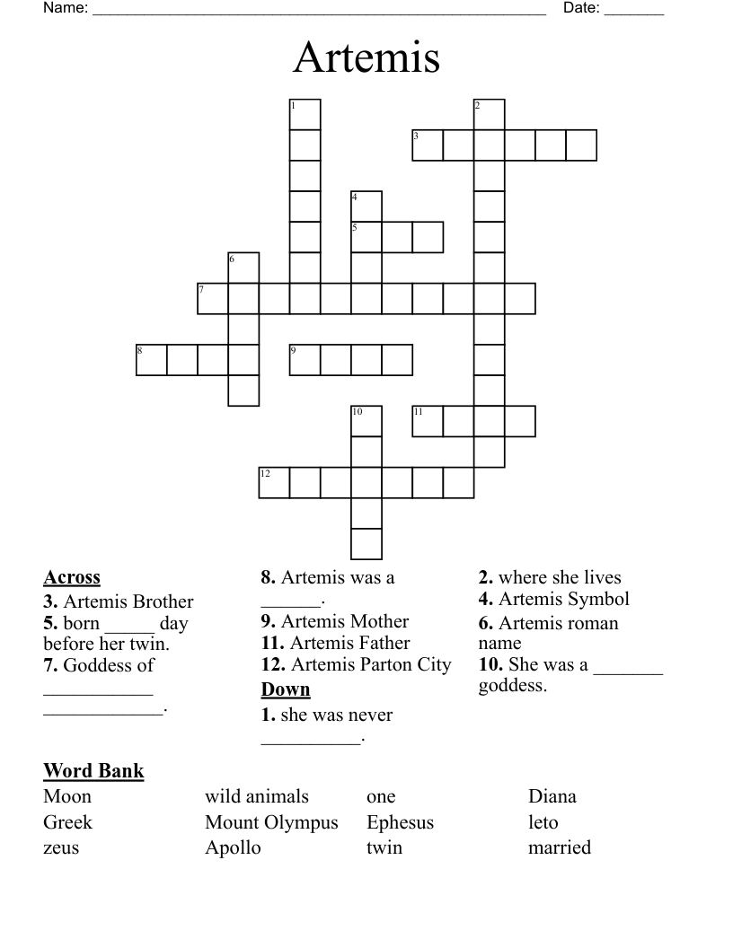 Artemis  Crossword