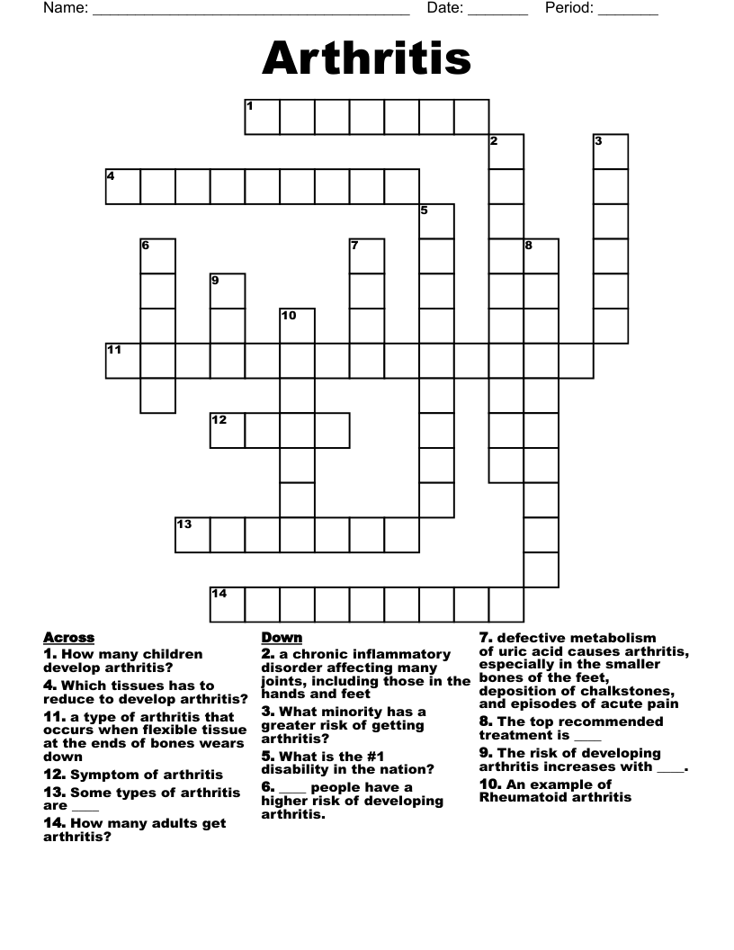 Arthritis  Crossword