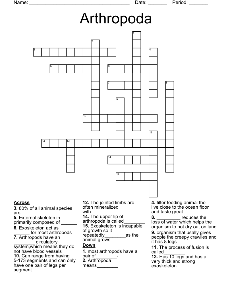 Arthropoda Crossword