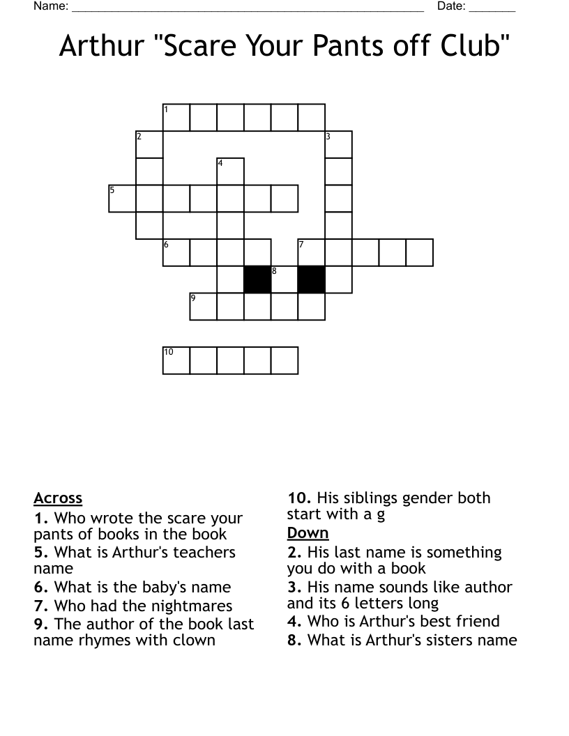 Arthur "Scare Your Pants off Club" Crossword