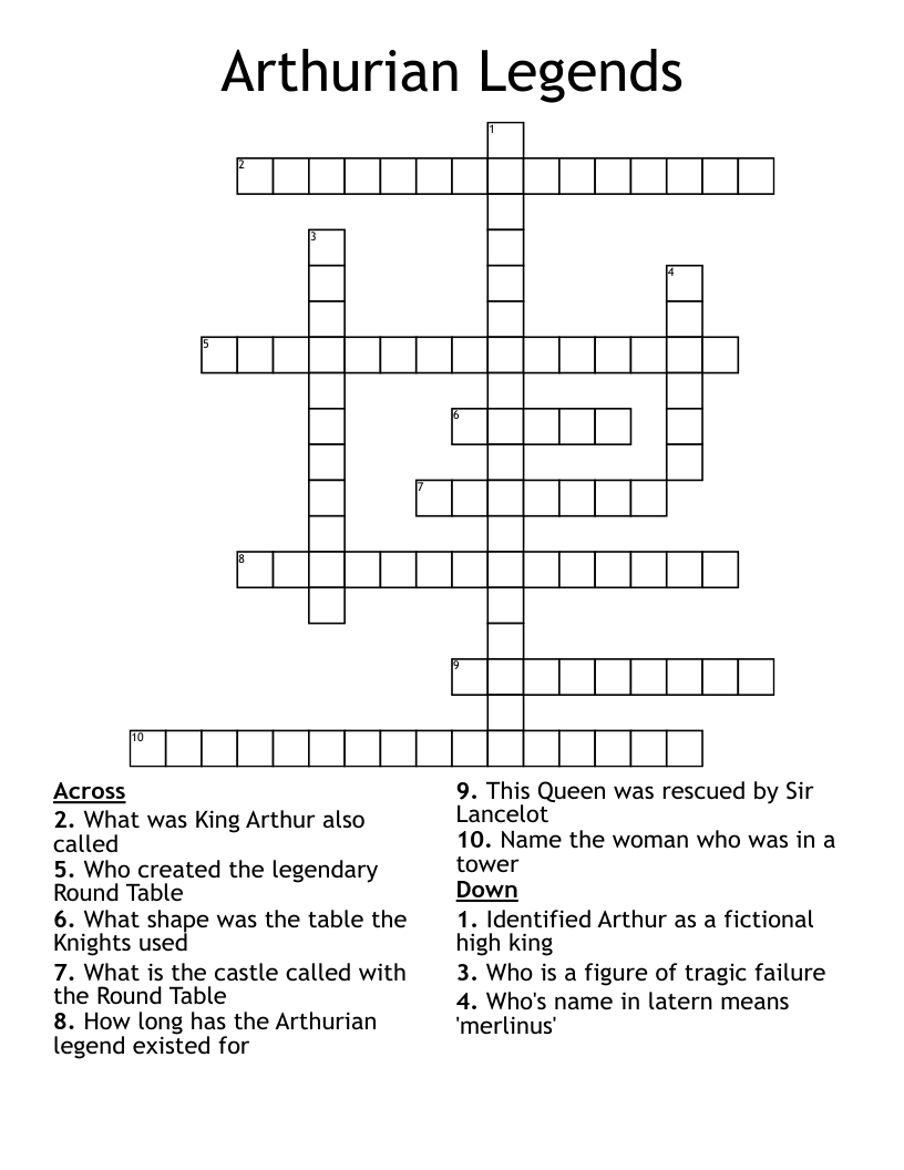 Arthurian Legends Crossword