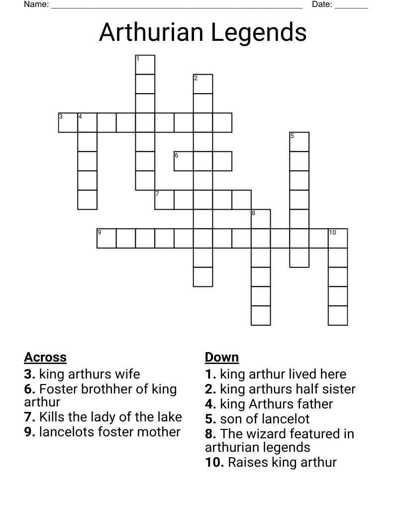 Arthurian Legends Crossword