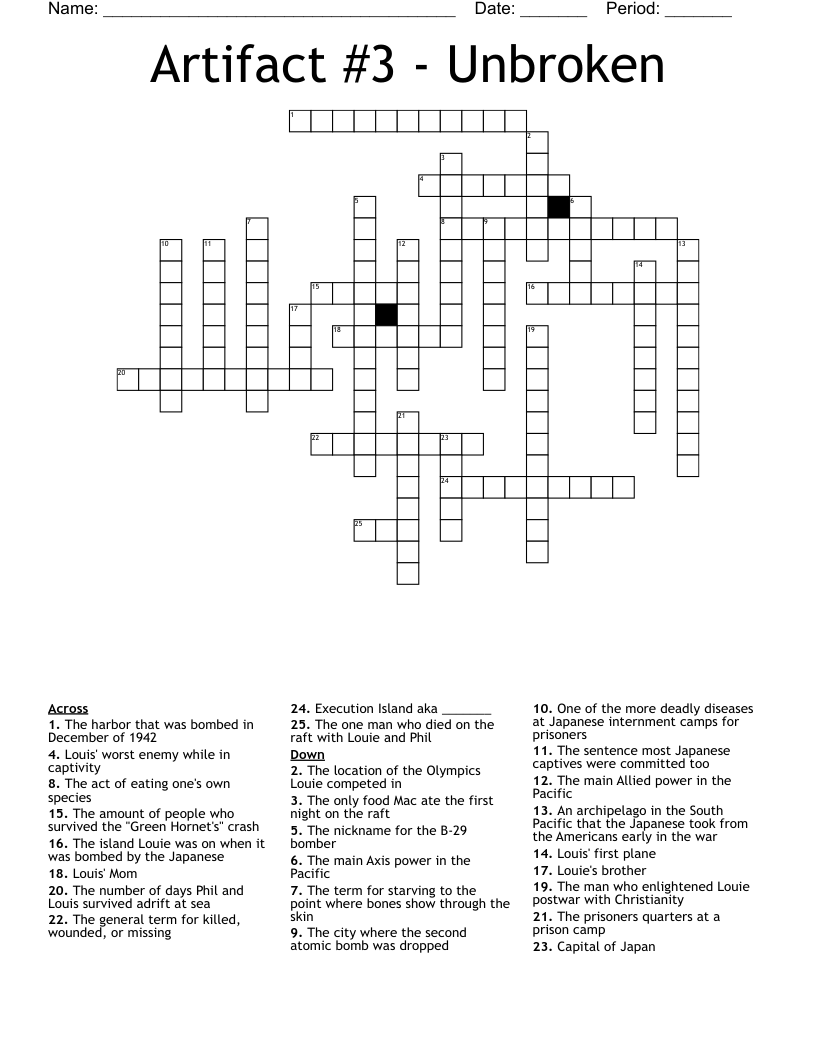 Artifact #3 - Unbroken Crossword