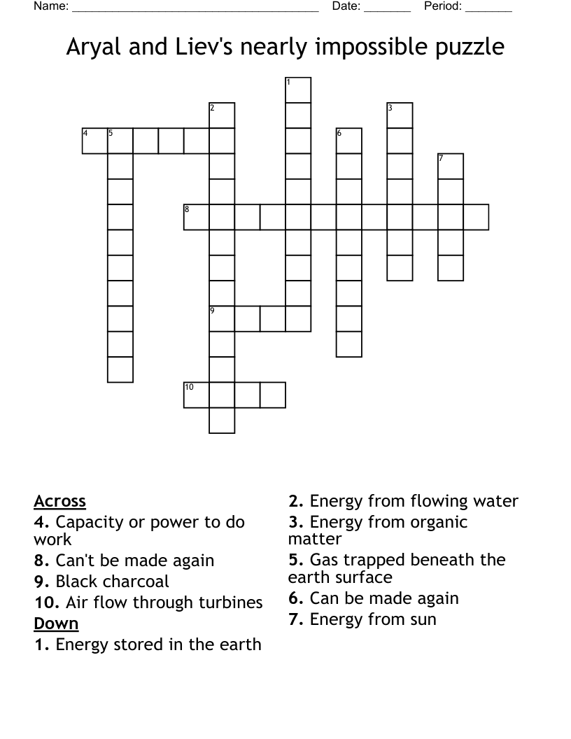 Aryal and Liev's nearly  impossible puzzle  Crossword