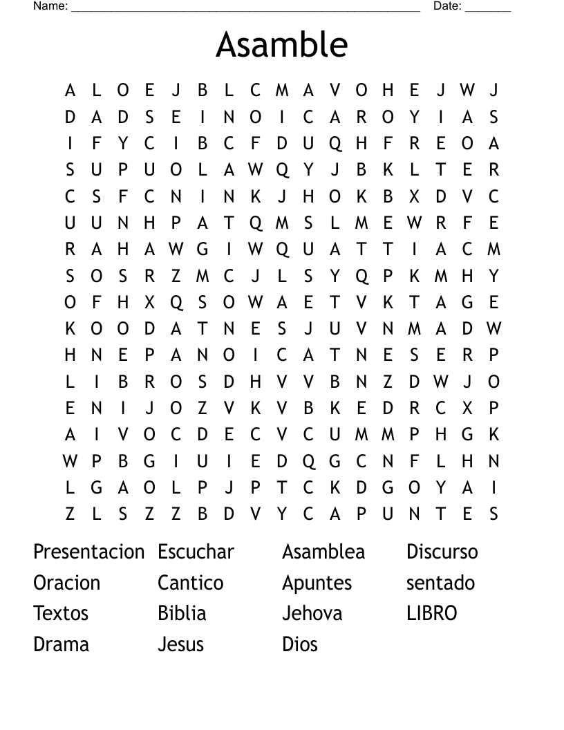 Asamble Word Search