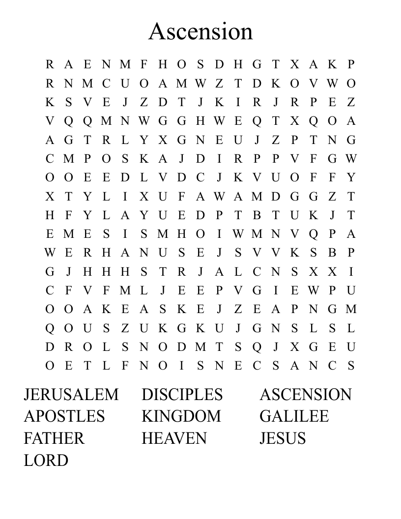Ascension Word Search