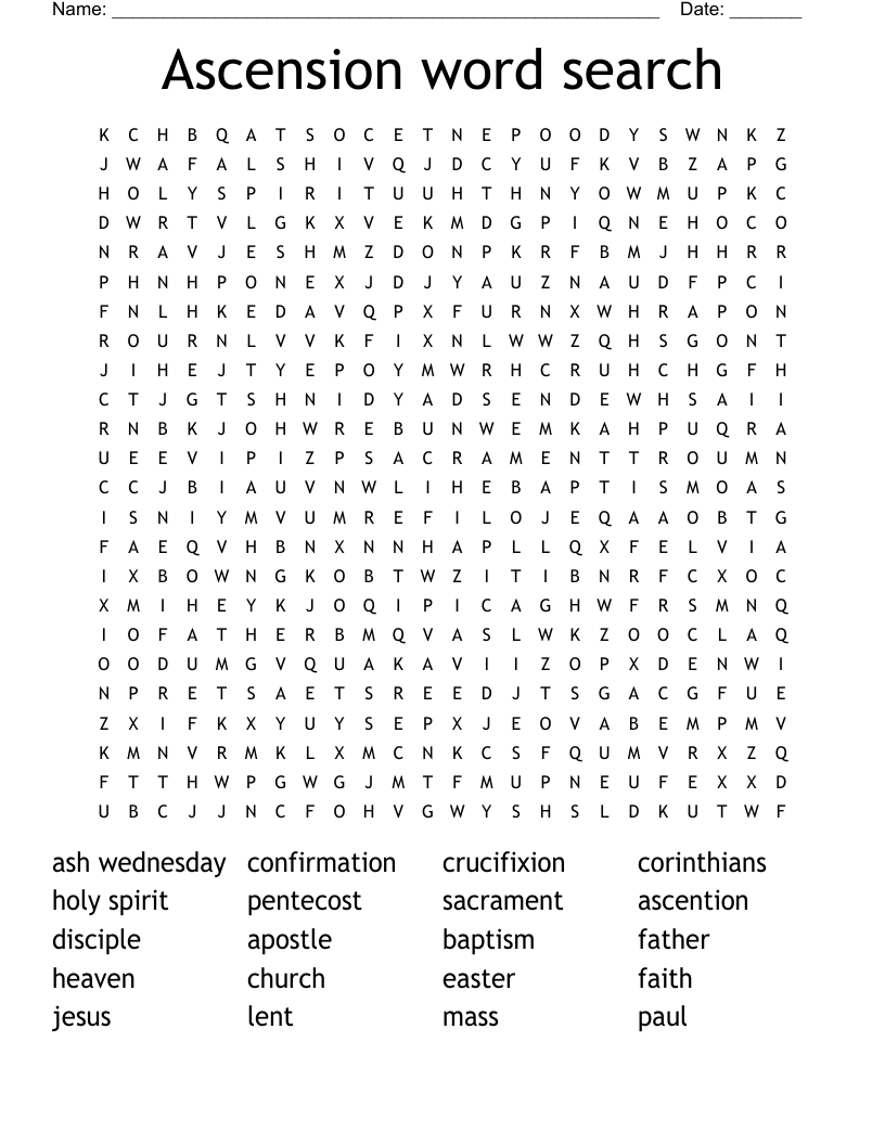 Ascension word search