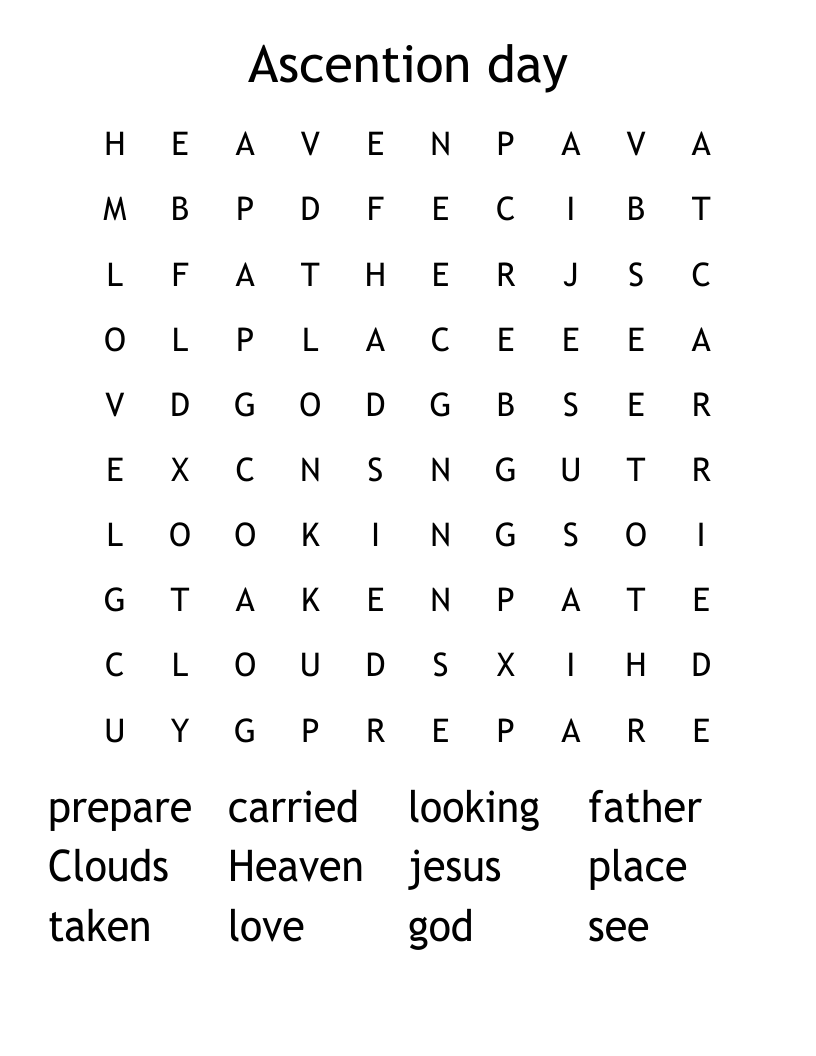 Ascention day Word Search