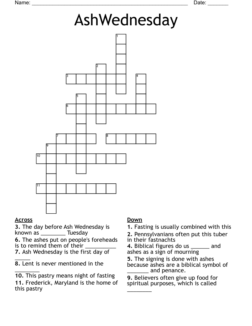 AshWednesday Crossword