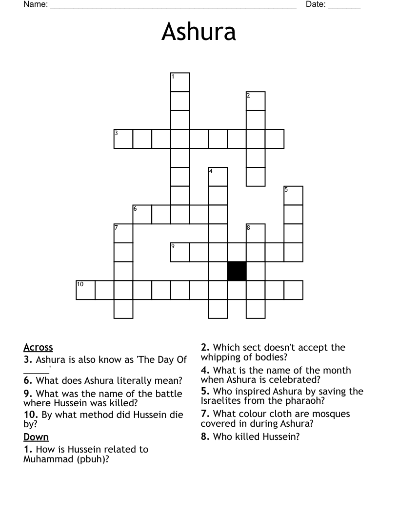 Ashura Crossword