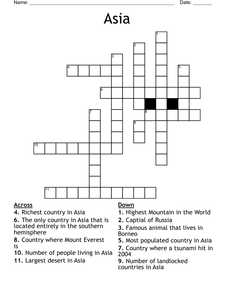 Asia Crossword