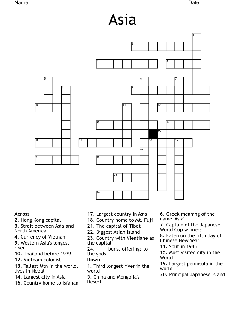 Asia Crossword