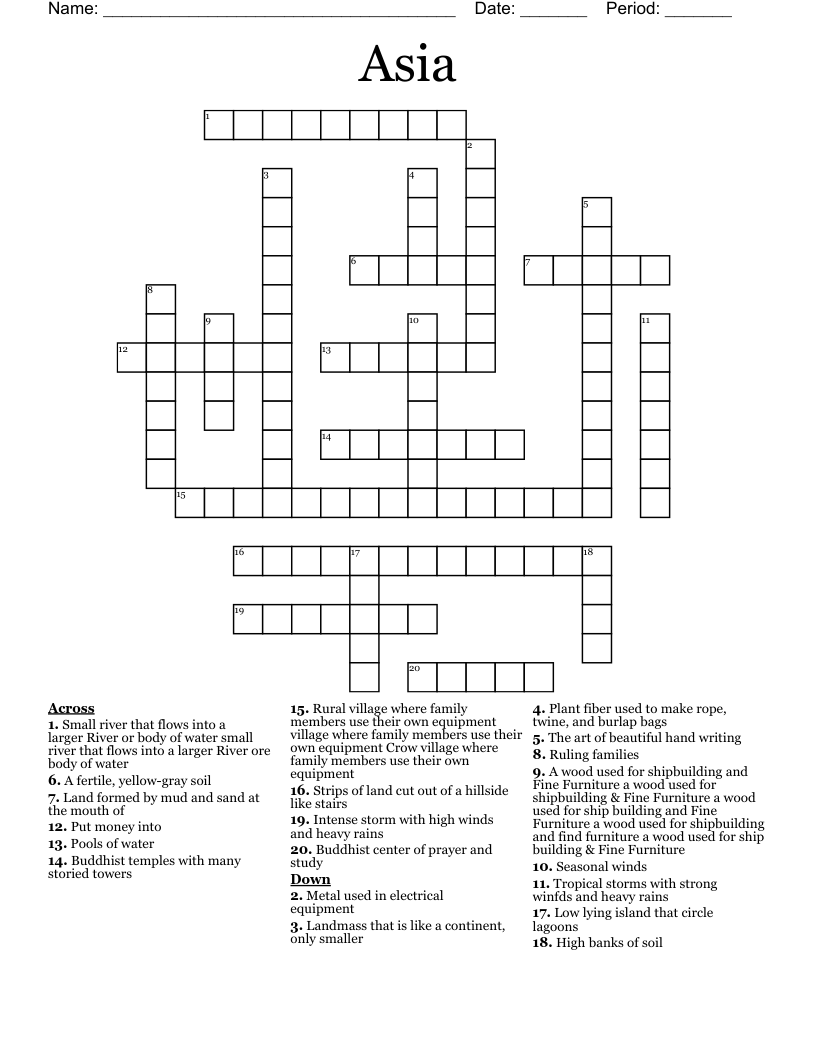 Asia Crossword