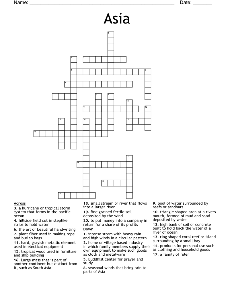 Asia Crossword