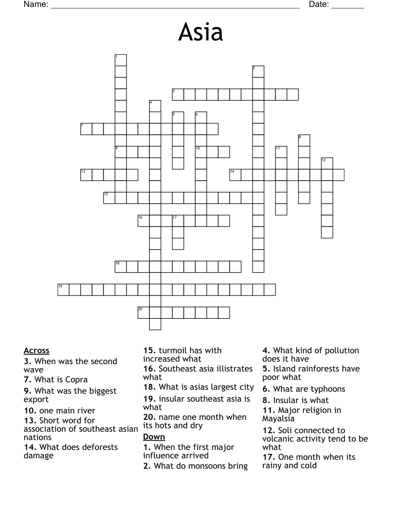 Asia Crossword