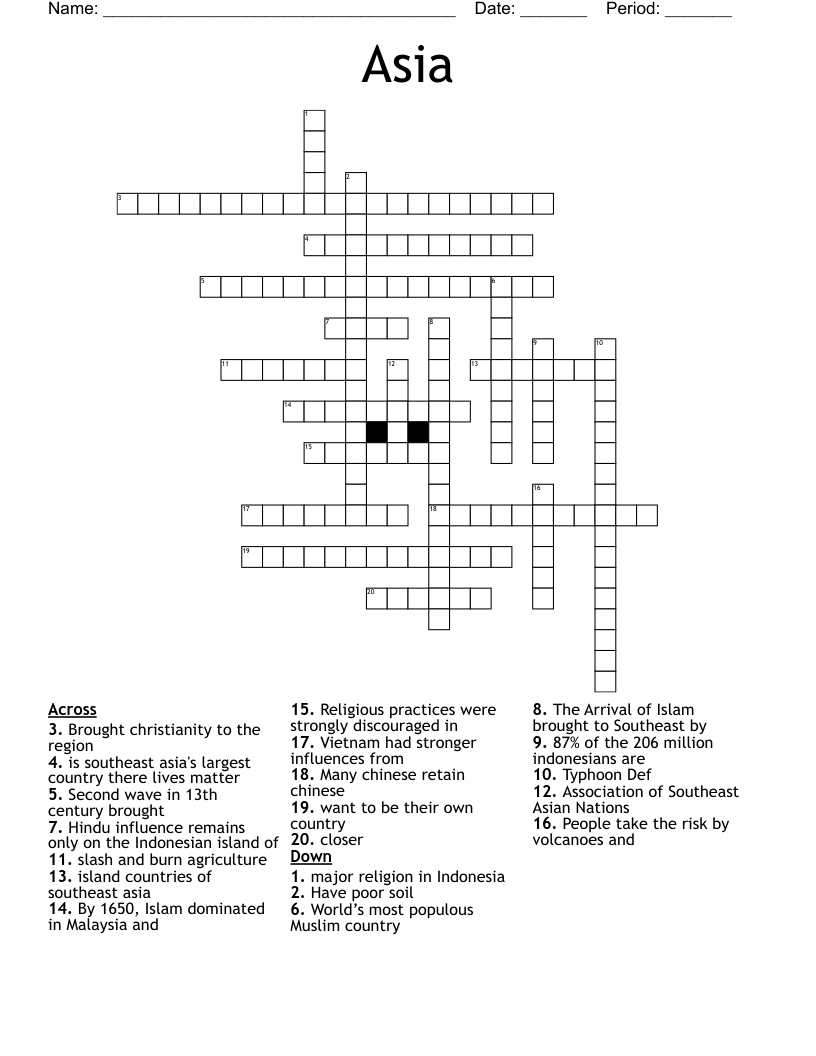 Asia Crossword