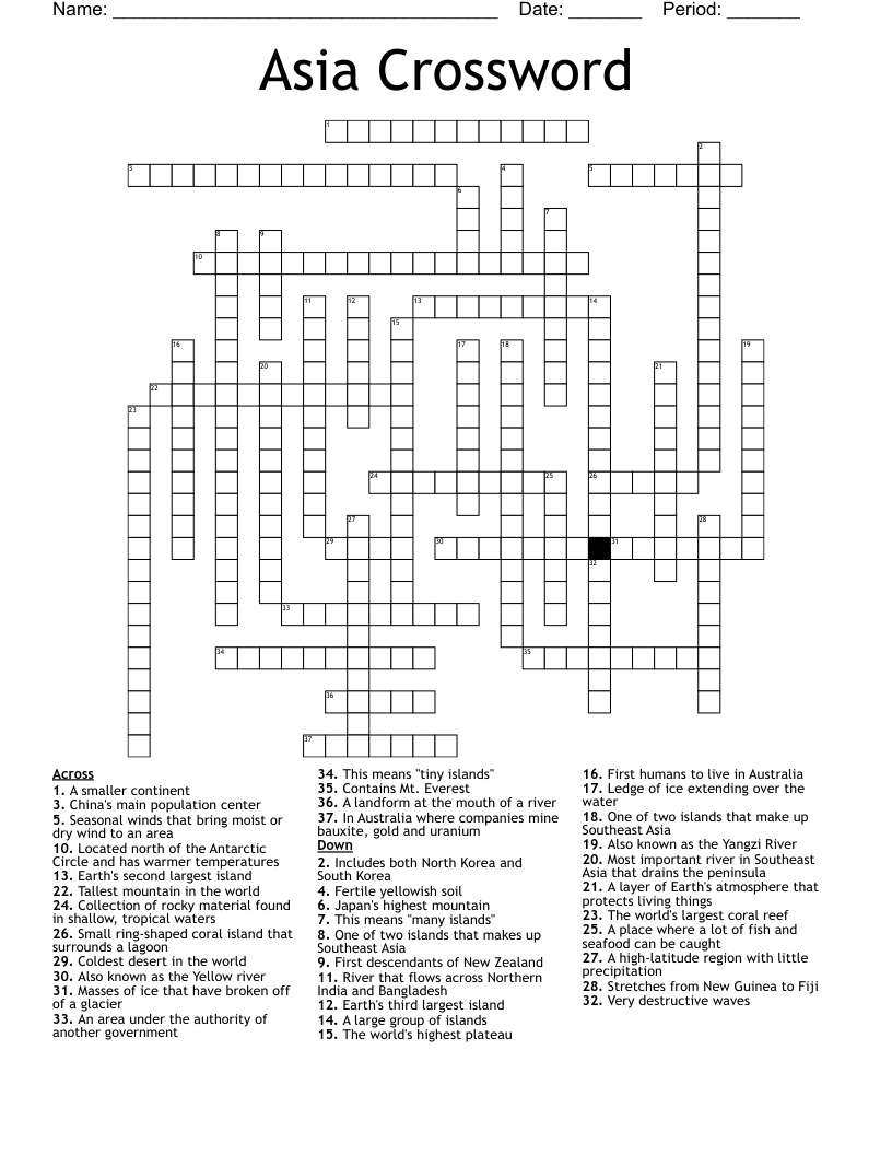 Asia Crossword