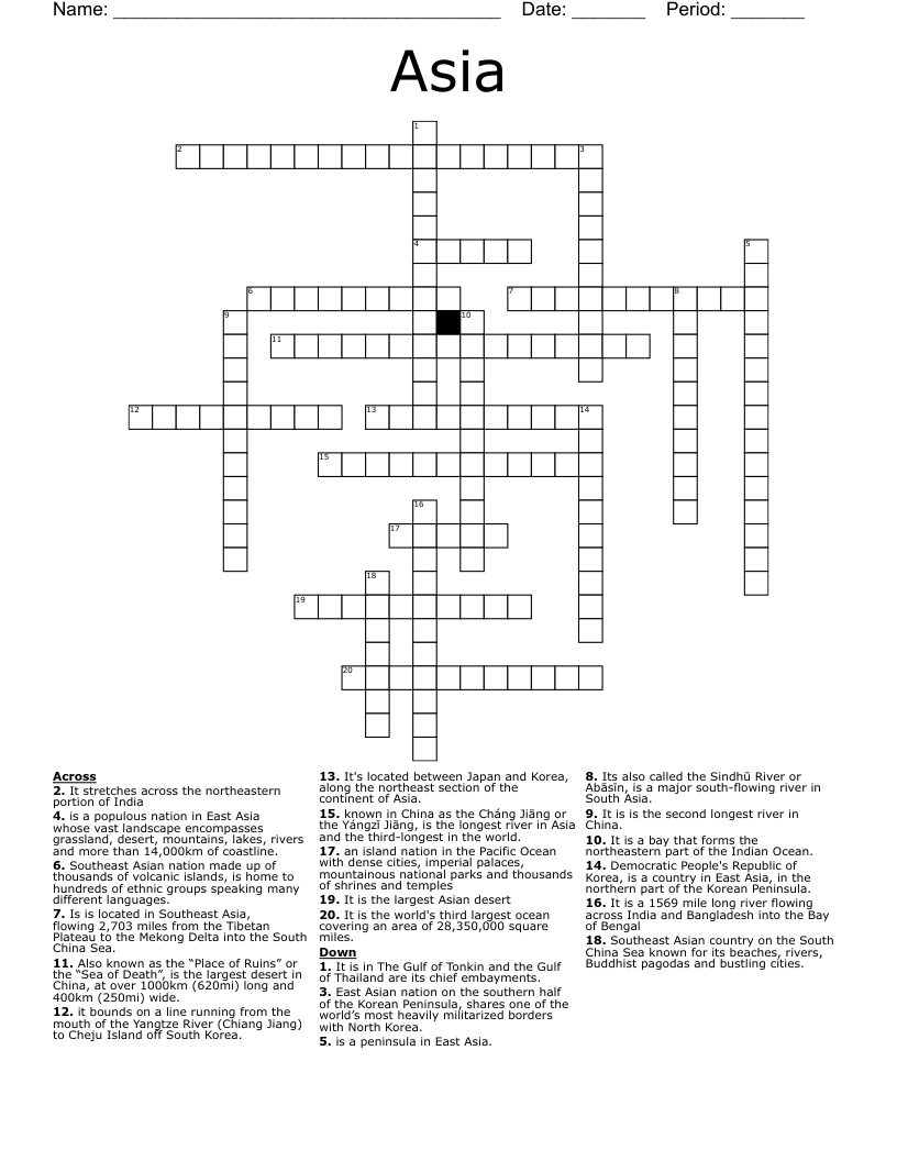 Asia Crossword