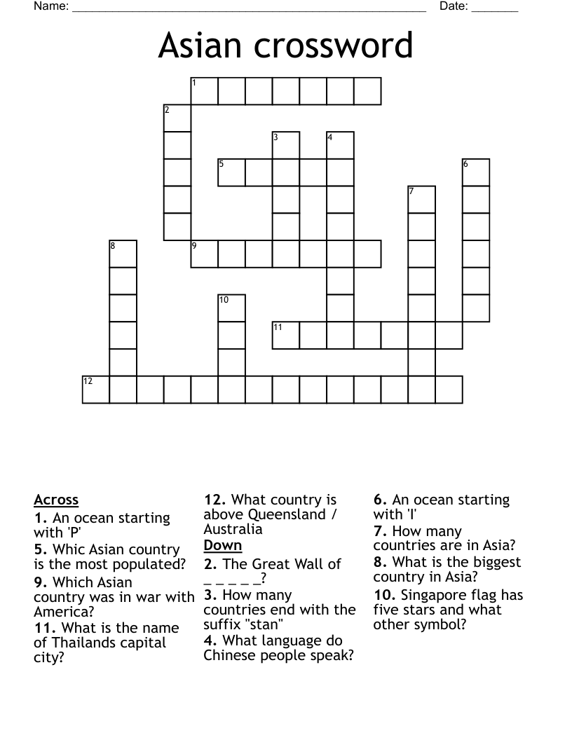 Asian crossword
