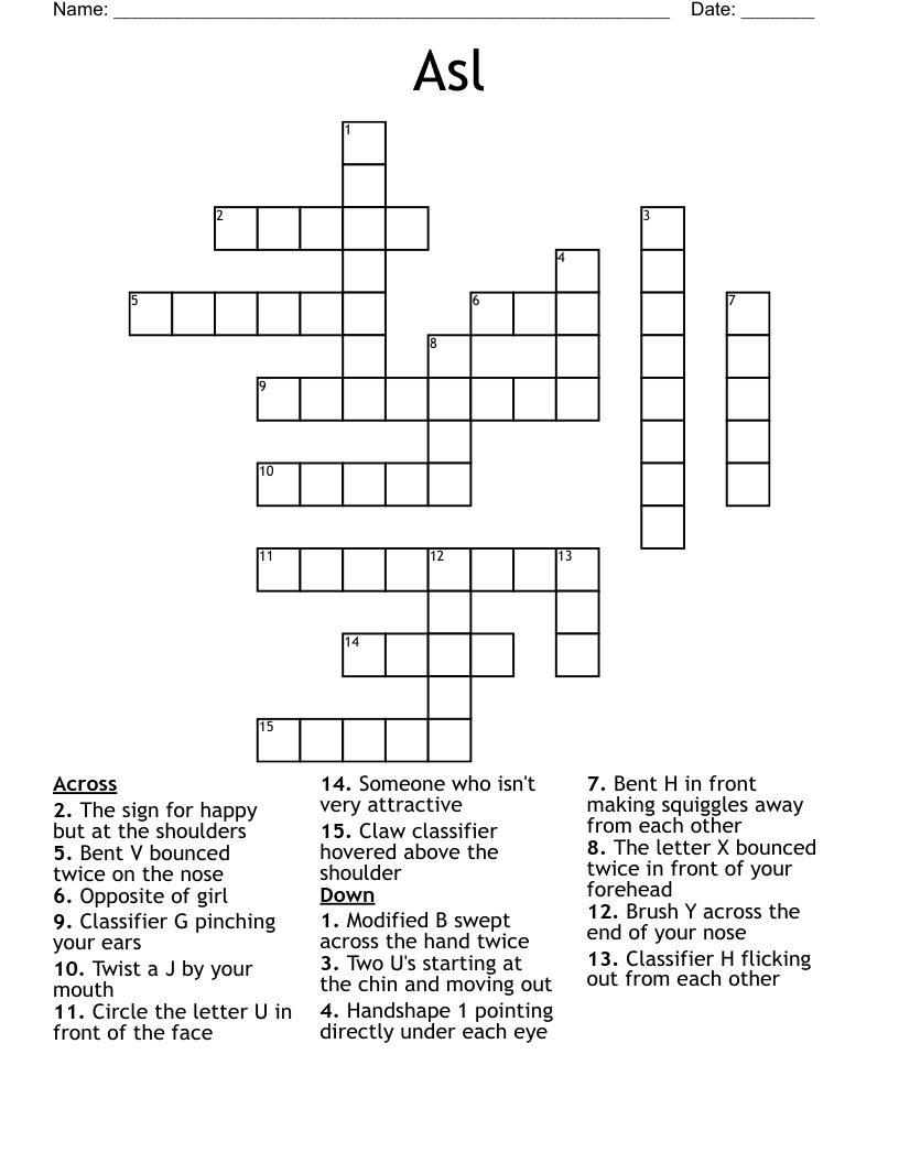 Asl Crossword