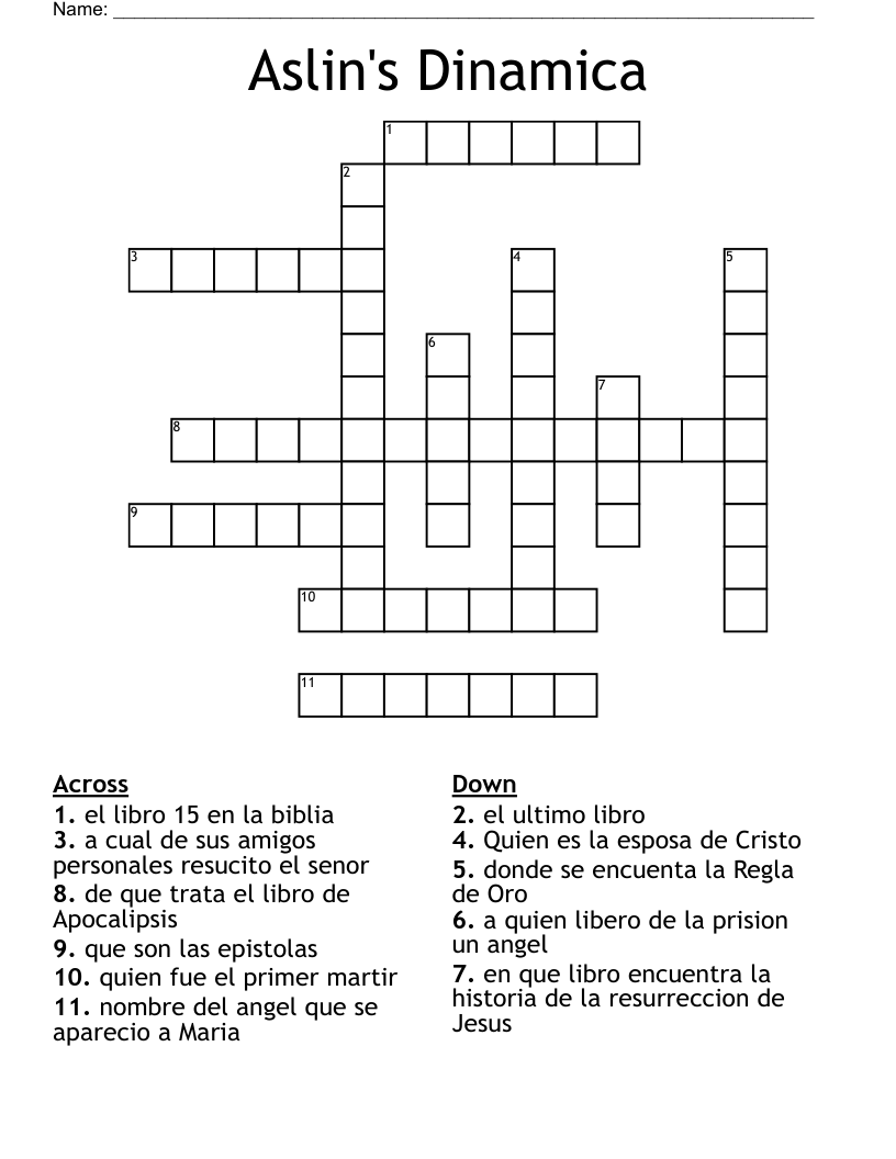 Aslin's Dinamica Crossword
