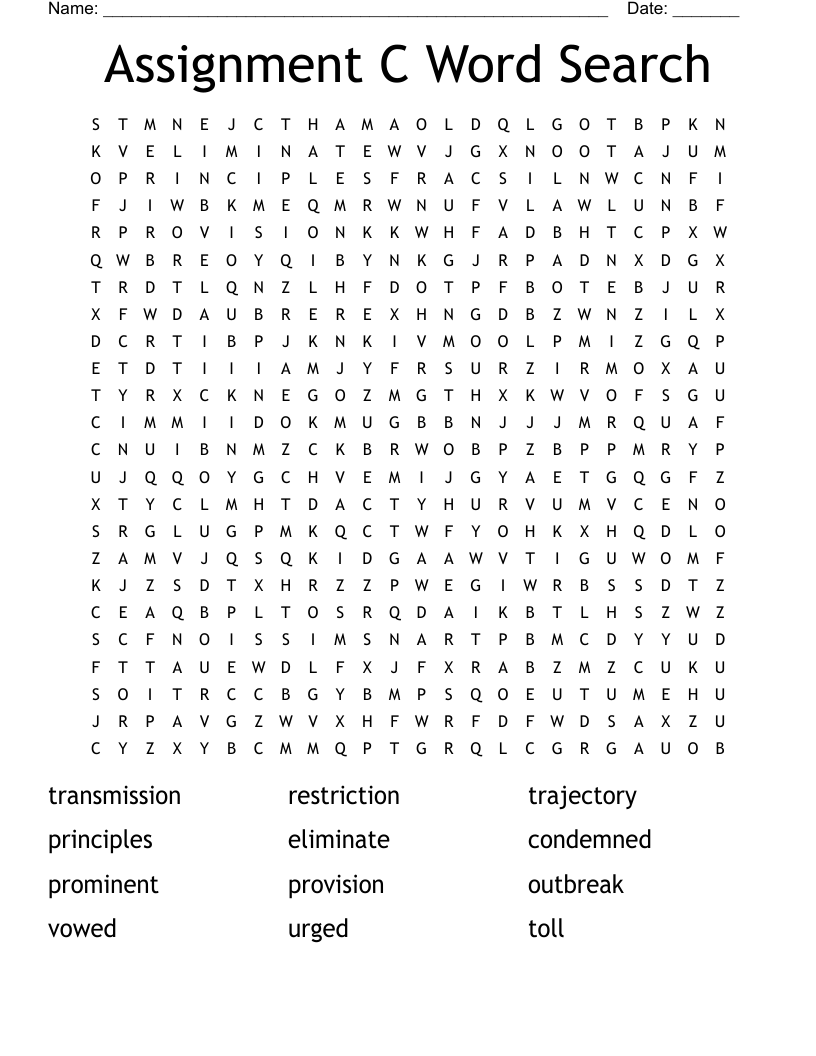 Assignment C Word Search