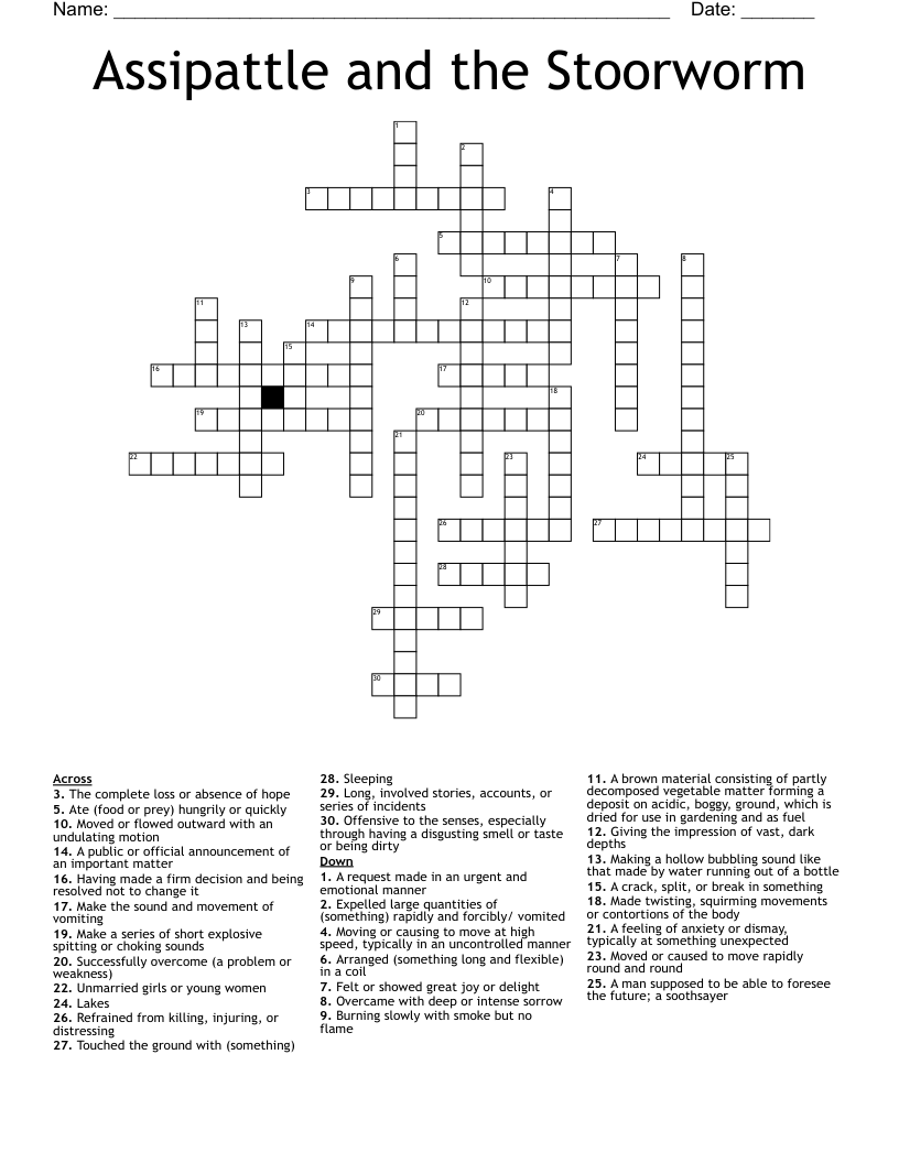 Assipattle and the Stoorworm Crossword
