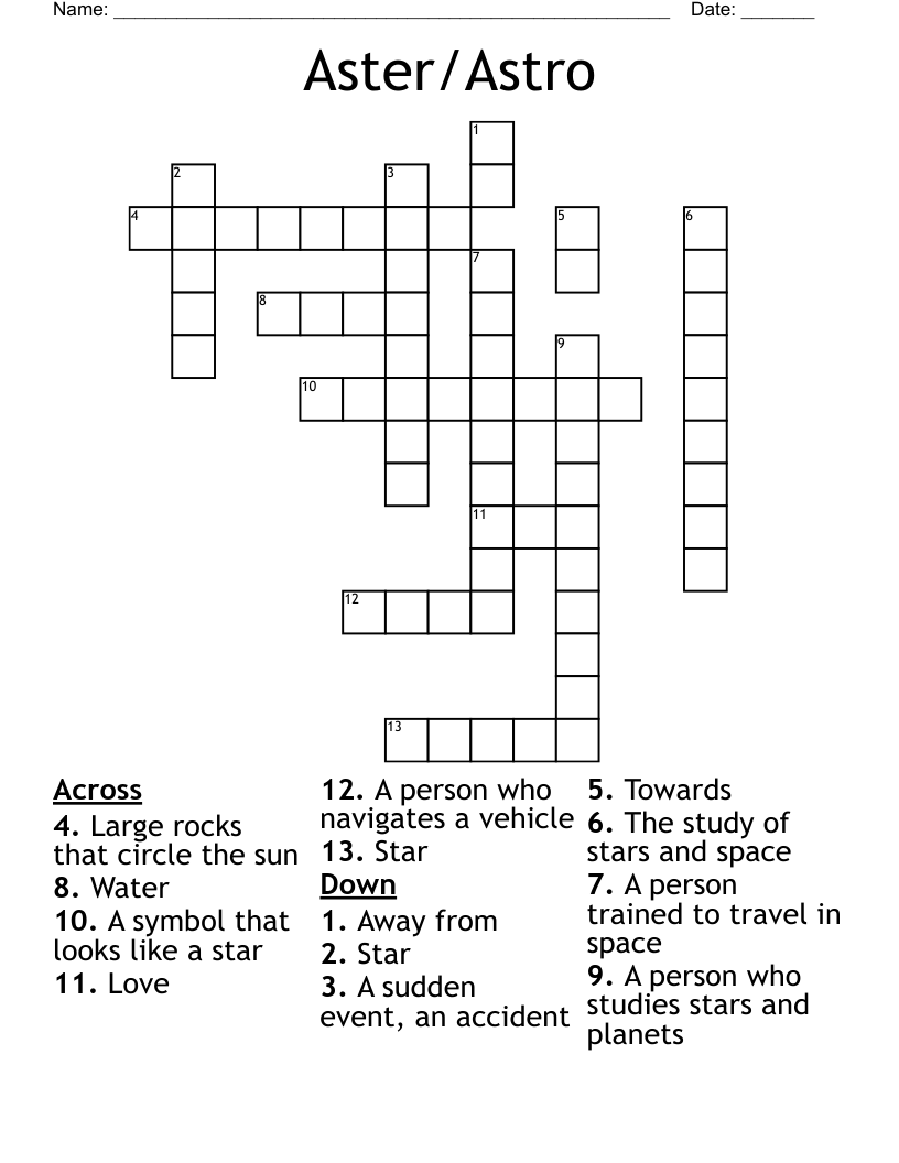 Aster/Astro Crossword