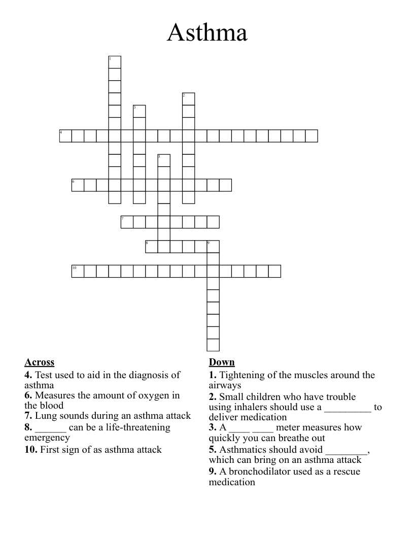 Asthma Crossword