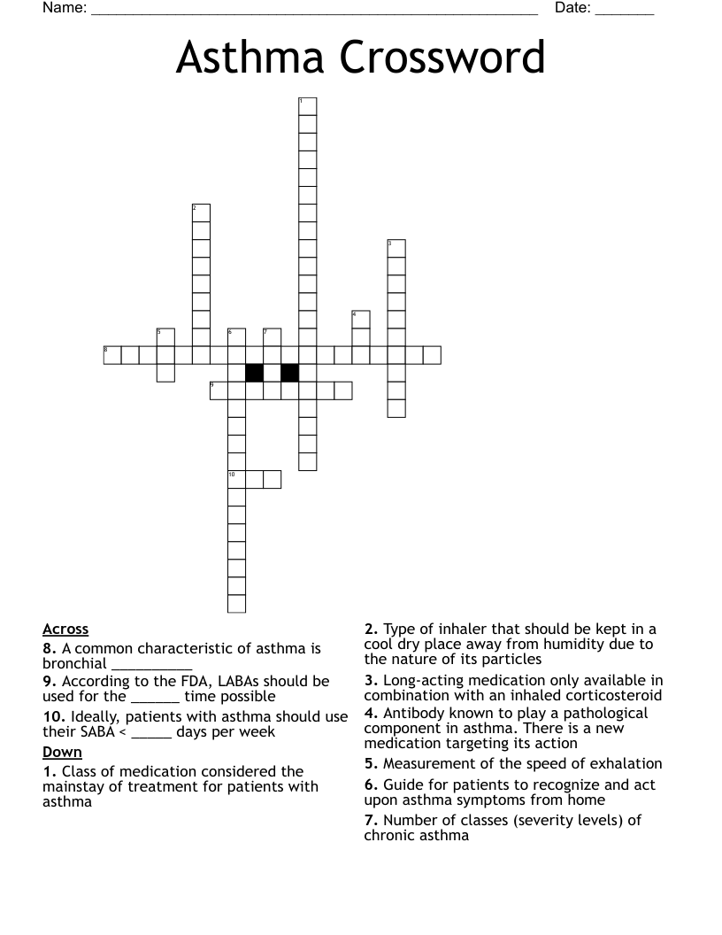 Asthma Crossword